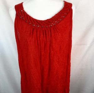 Red Wrinkle Sleeveless Top 2X (18w/20W)
